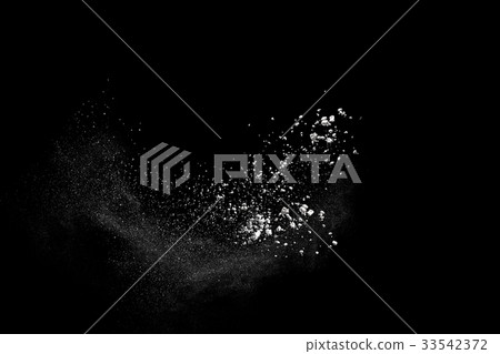 White powder explosion on black background. 33542372