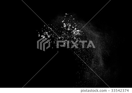 White powder explosion on black background. 33542374