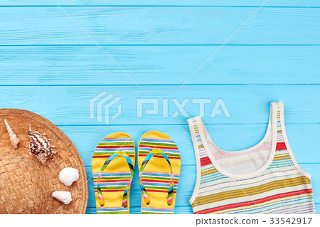 Female beach clothing on bottom border. 33542917