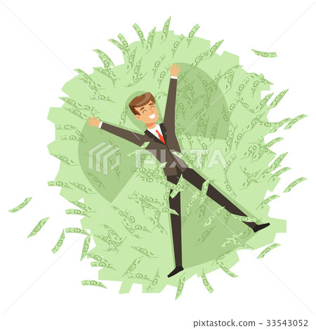 Happy rich successful businessman character Happy rich successful businessman character 33543052