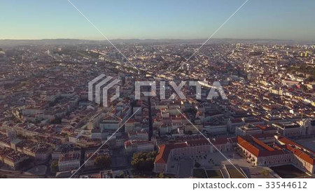 Sky view from the charming city of Lisbon and its 33544612