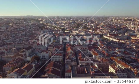 Sky view from the charming city of Lisbon and its 33544617