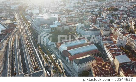 Sky view from the charming city of Lisbon and its 33544637