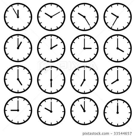 Set icon black clock face 33544657