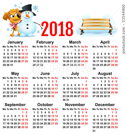 Yellow dog symbol of year 2018. Winter vacation 33544900