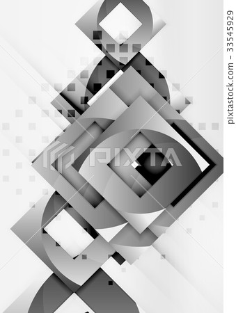 Squares geometric object in light 3d space 33545929