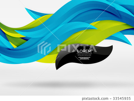 Vector colorful wave lines in white and grey 3d 33545935