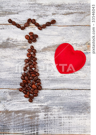 Textile heart and tie figure. Textile heart and tie figure. 33546043