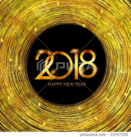 2018 New Year Gold Glossy Background. Vector 2018 New Year Gold Glossy Background. Vector 33547100