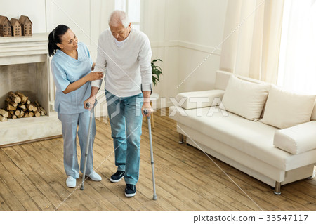 Serious aged man trying to walk Serious aged man trying to walk 33547117