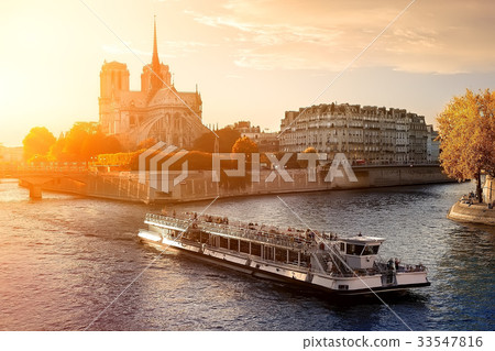 Ship near Notre Dame Ship near Notre Dame 33547816