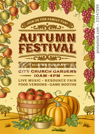 Vintage Autumn Festival Poster 33547899
