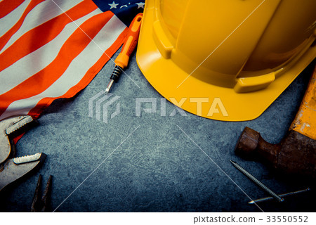 construction tools with copy space for Labor day 33550552
