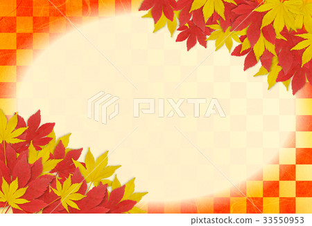 Checkered Japanese paper and maple background Checkered Japanese paper and maple background 33550953