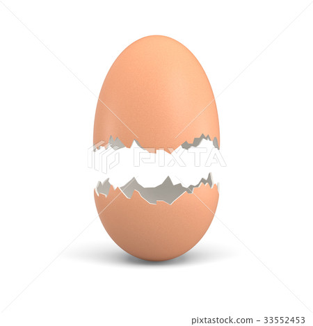3d rendering of chicken egg broken in half at the 3d rendering of chicken egg broken in half at the 33552453