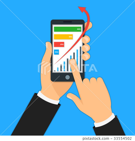 Hand Holding Smartphone Business Concept Paper Art 33554502
