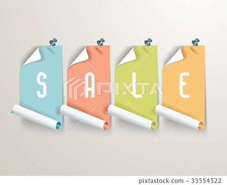 Set of paper sale stickers on white background. Set of paper sale stickers on white background. 33554522