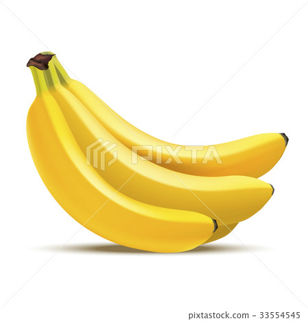 Realistic Detailed Fruit Banana. Vector Realistic Detailed Fruit Banana. Vector 33554545