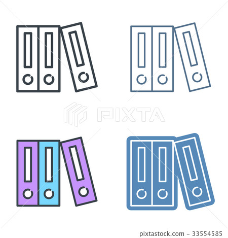 The archive folder vector outline icon set. The archive folder vector outline icon set. 33554585