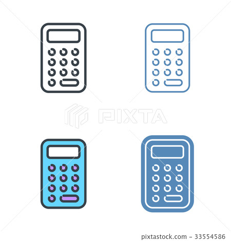 Business and school calculator vector tline icons 33554586