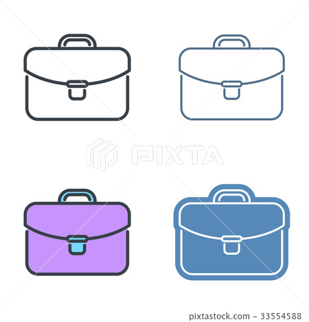 Business case vector outline icon set. Business case vector outline icon set. 33554588