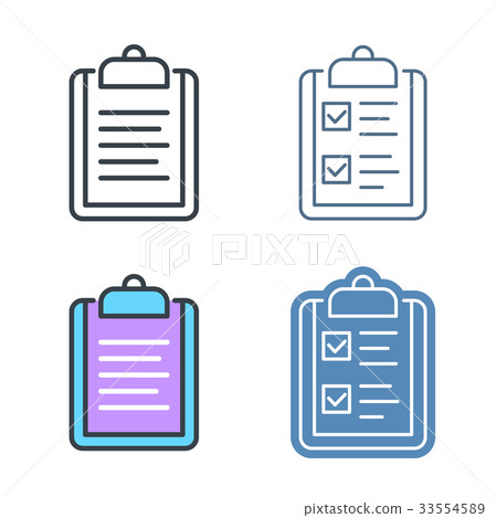 The clipboard vector outline icon set. The clipboard vector outline icon set. 33554589