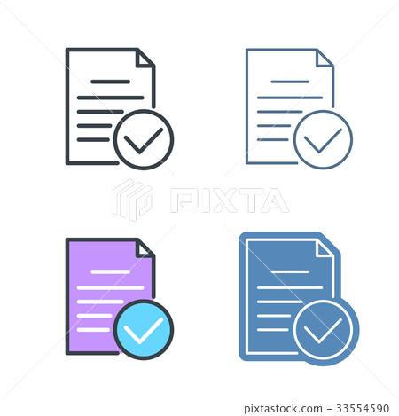 The check list vector outline icon set. The check list vector outline icon set. 33554590