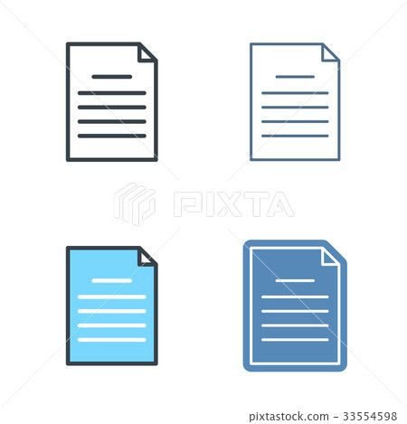 The document vector outline icon set. The document vector outline icon set. 33554598