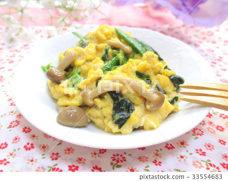 Fluffy ♪ mushroom and spinach scrambled eggs 33554683