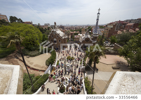 Gaudi, Guell Park, Barcelona, Spain Gaudi, Guell Park, Barcelona, Spain 33556466