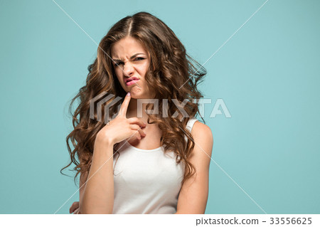 The portrait of disgusted woman The portrait of disgusted woman 33556625