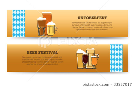 Oktoberfest beer festival horizontal banners 33557017