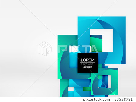 Squares geometric shapes in light grey 3d space 33558781