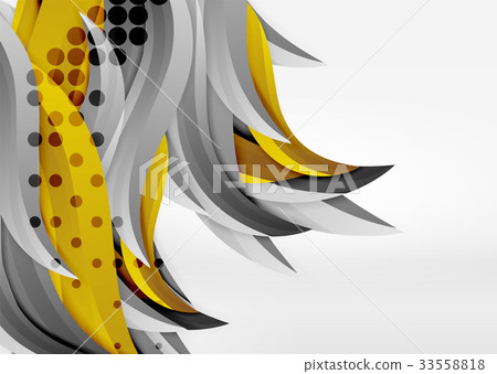 Vector colorful wave lines in white and grey 3d 33558818