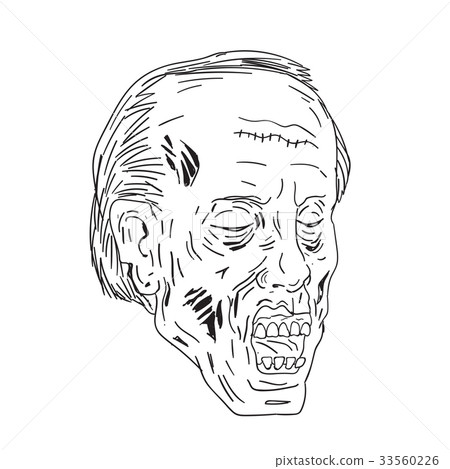 Zombie Head Eyes Closed Drawing Zombie Head Eyes Closed Drawing 33560226