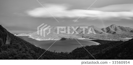 Wineglass Bay beach in Freycinet National Park. Wineglass Bay beach in Freycinet National Park. 33560954