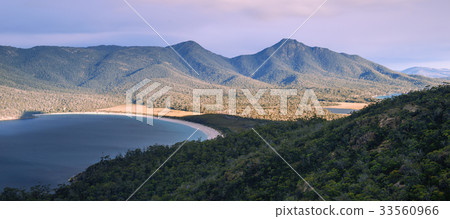 Wineglass Bay beach in Freycinet National Park. Wineglass Bay beach in Freycinet National Park. 33560966