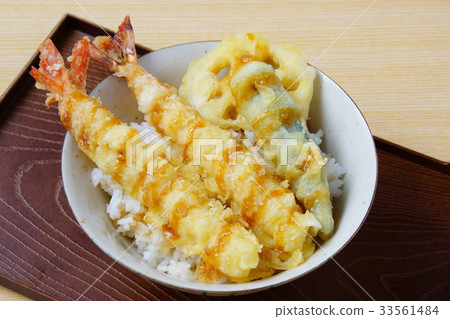 Bowl of rice and fried fish Bowl of rice and fried fish 33561484