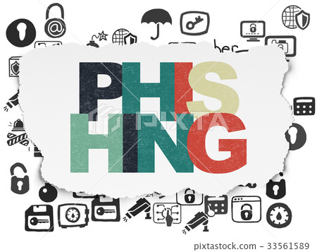 Safety concept: Phishing on Torn Paper background Safety concept: Phishing on Torn Paper background 33561589