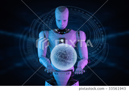 robot working with virtual display robot working with virtual display 33561943