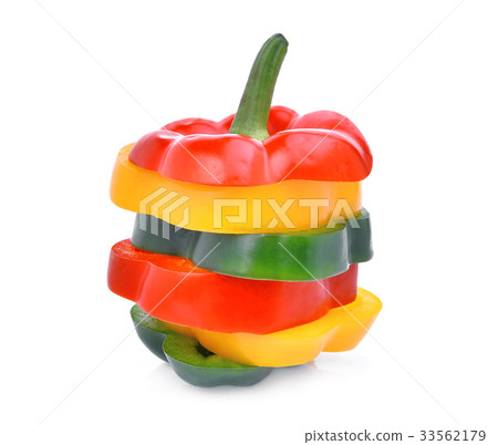 colorful slice of sweet bell pepper or capsicum colorful slice of sweet bell pepper or capsicum 33562179