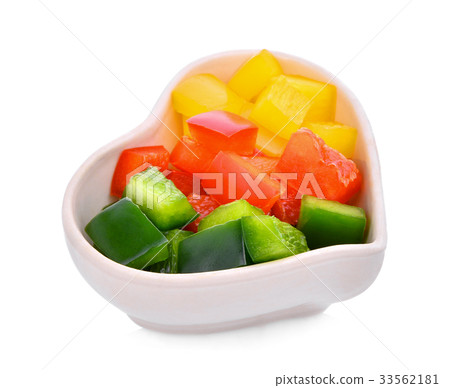 chpopped sweet bell pepper or capsicum isolated chpopped sweet bell pepper or capsicum isolated 33562181