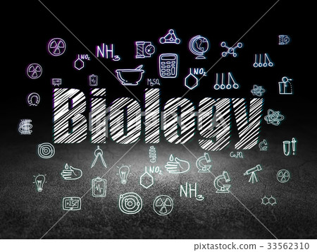 Science concept: Biology in grunge dark room Science concept: Biology in grunge dark room 33562310
