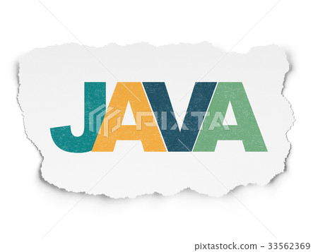 Programming concept: Java on Torn Paper background 33562369