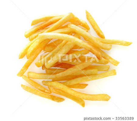pile of appetizing french fries on a white pile of appetizing french fries on a white 33563389