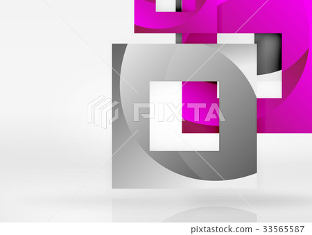 Squares geometric shapes in light grey 3d space Squares geometric shapes in light grey 3d space 33565587