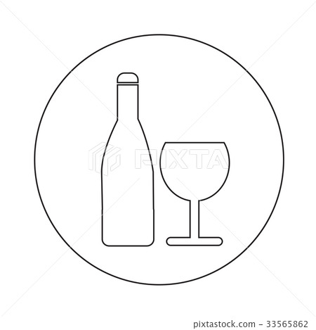 Wine glass with bottle icon illustration design Wine glass with bottle icon illustration design 33565862