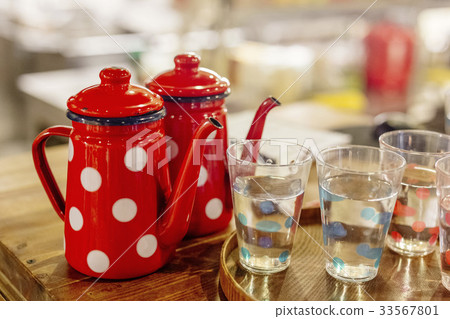 pot and glass pot and glass 33567801