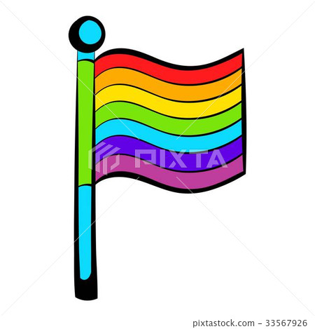 Rainbow flag icon, icon cartoon 33567926