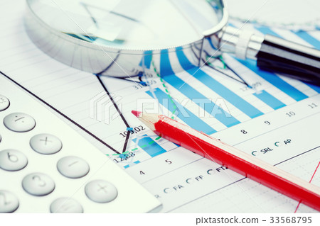 Image of businessman workplace with papers Image of businessman workplace with papers 33568795